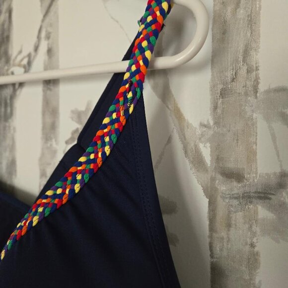 Lane Bryant Swim By Cacique V-Neck Rainbow Detail Ruffle Bathing Suit Top Size22 - Picture 5 of 7